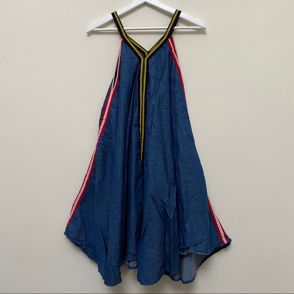 SOLD Starstyling unique ribbon and denim dress